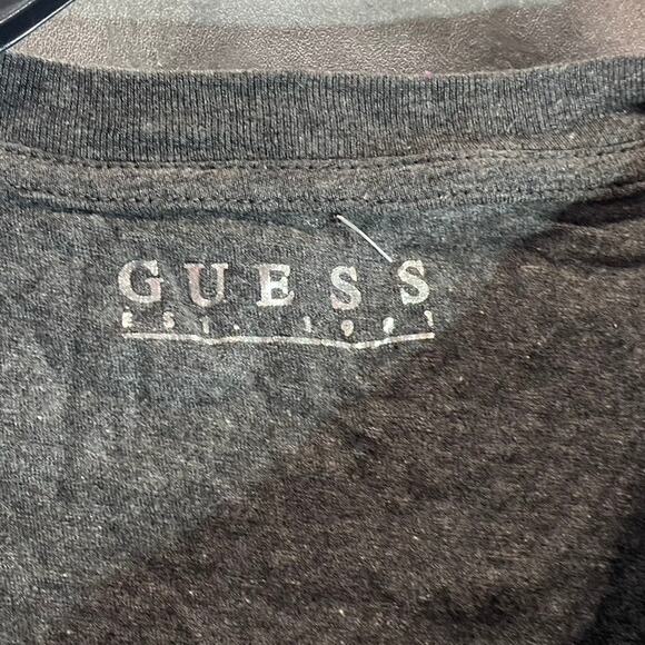 GUESS Women's Charcoal Rhinestone Embellished Crewneck Short Sleeve Tee SZ M - Picture 7 of 11